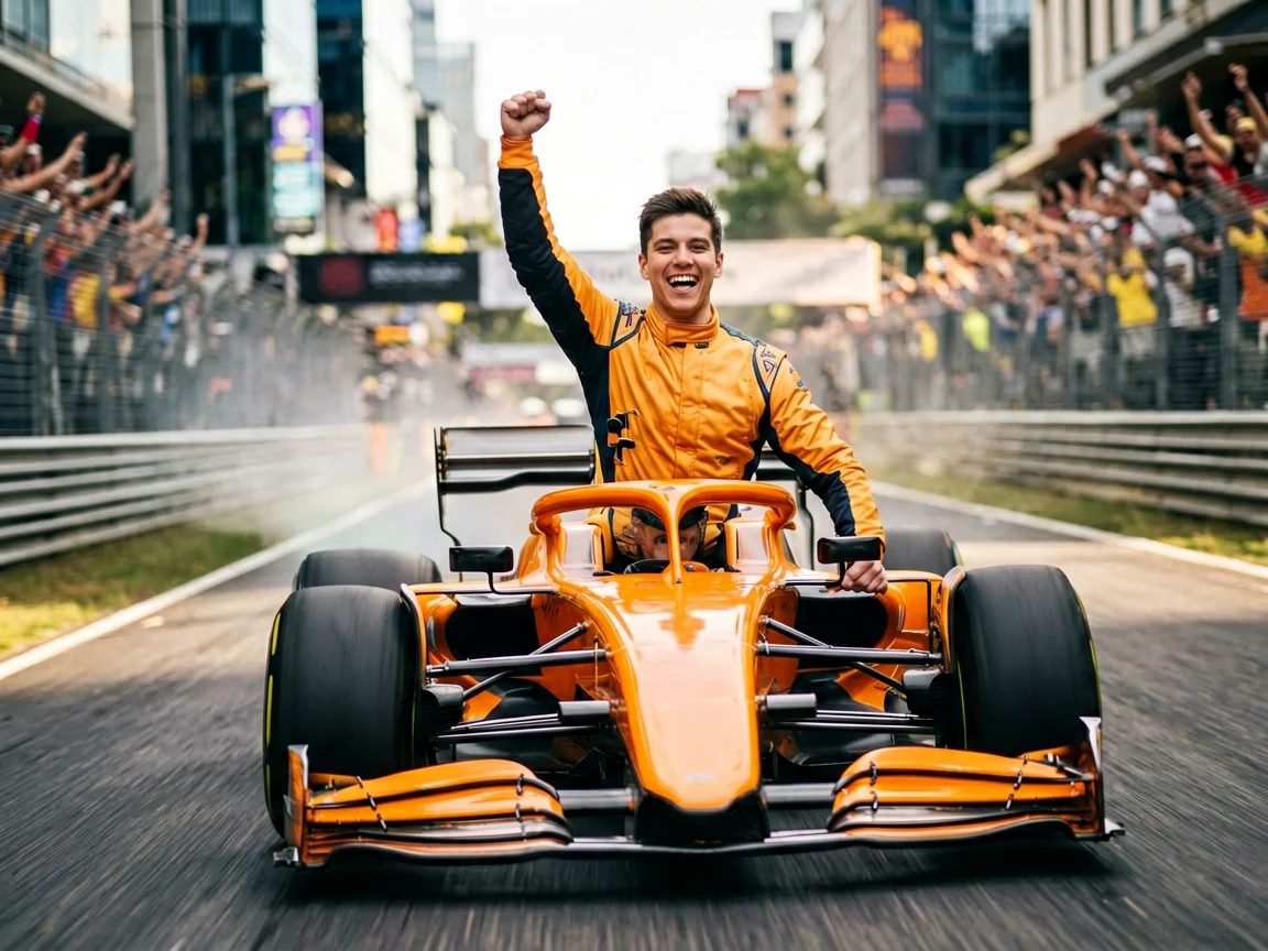 赛道竞速的皮亚斯特里F1车手